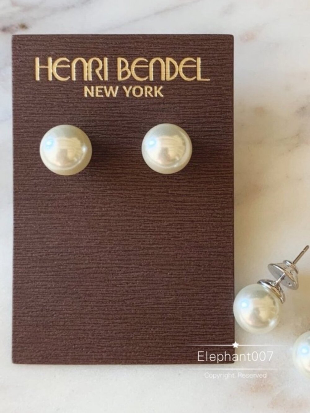 Henri Bendel Classic Faux Pearl Stud Earrings Silver Minimalist Pearl Earrings